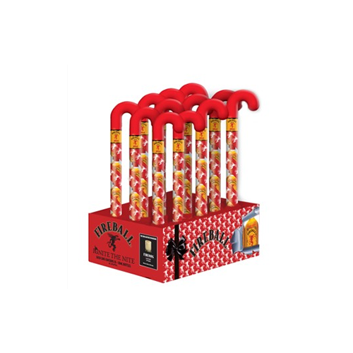 10 pack of Fireball Candy Canes in festive display box