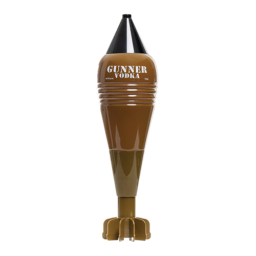 Gunner Vodka in Mortar-Shaped bottle