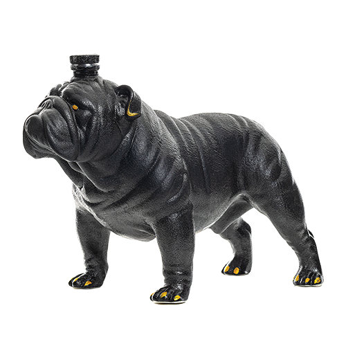 Top Dawg Cognac Brandy in novelty bulldog-shaped bottle