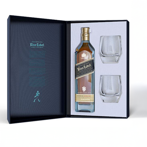 Johnny Walker Blue with Crystal glasses box gift set