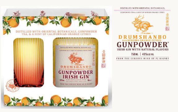 Drumshanbo Gun Powder Citrus Gin Gift set with glass
