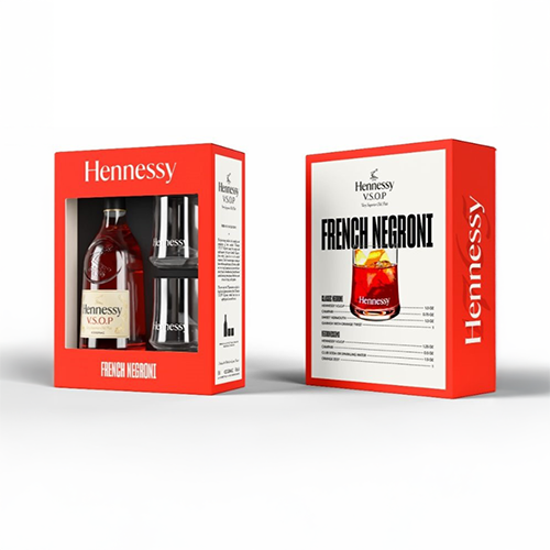 Hennessy French Negroni Gift Set with two glasses