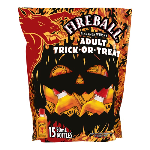 Fireball whisky adult trick or treat bag