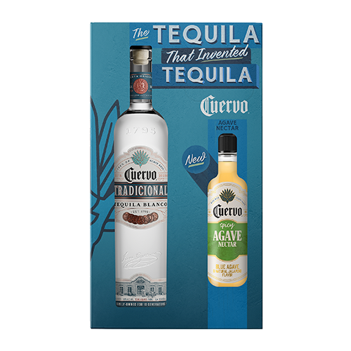 Jose Cuervo Tequila Blanco gift set with spicy agave nectar