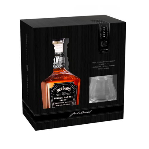 Jack Daniel's Single Barrel Select Gift Set with Crystal rocks glass