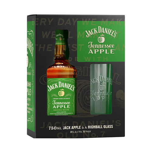 Jack Daniel's Tennessee Apple gift set with highball glass