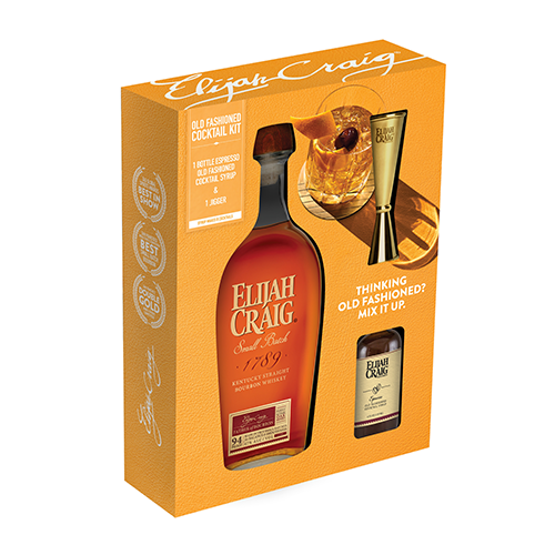 Elijah Craig Old Fashioned Cocktail kit with syrup and jigger
