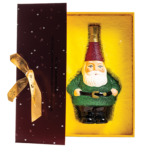 Holiday Box with Bourbon in Bottle shaped like Santa Claus