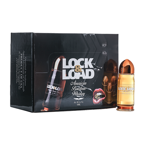 Lock and Load bullet bourbon in bullet-shaped bottle