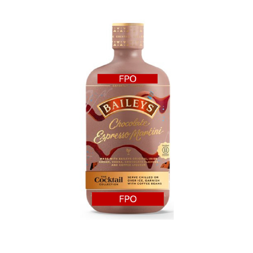 Bailey's Irish cream chocolate espresso martini bottle.