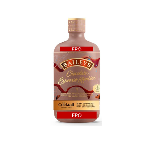 Bailey's Irish cream chocolate espresso martini bottle.
