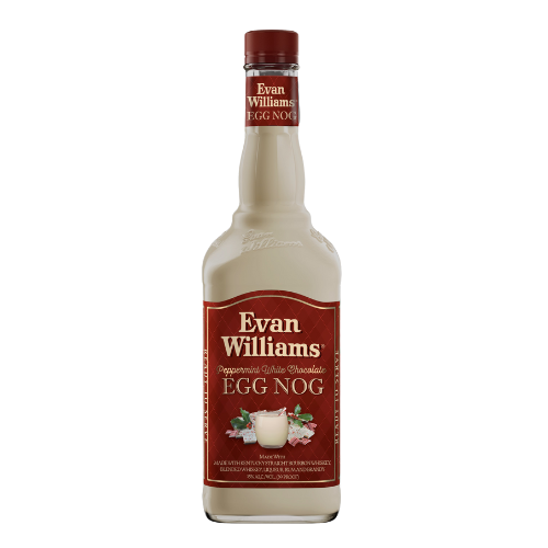 750 mL bottle of Evan Williams Peppermint White Chocolate Southern Nog